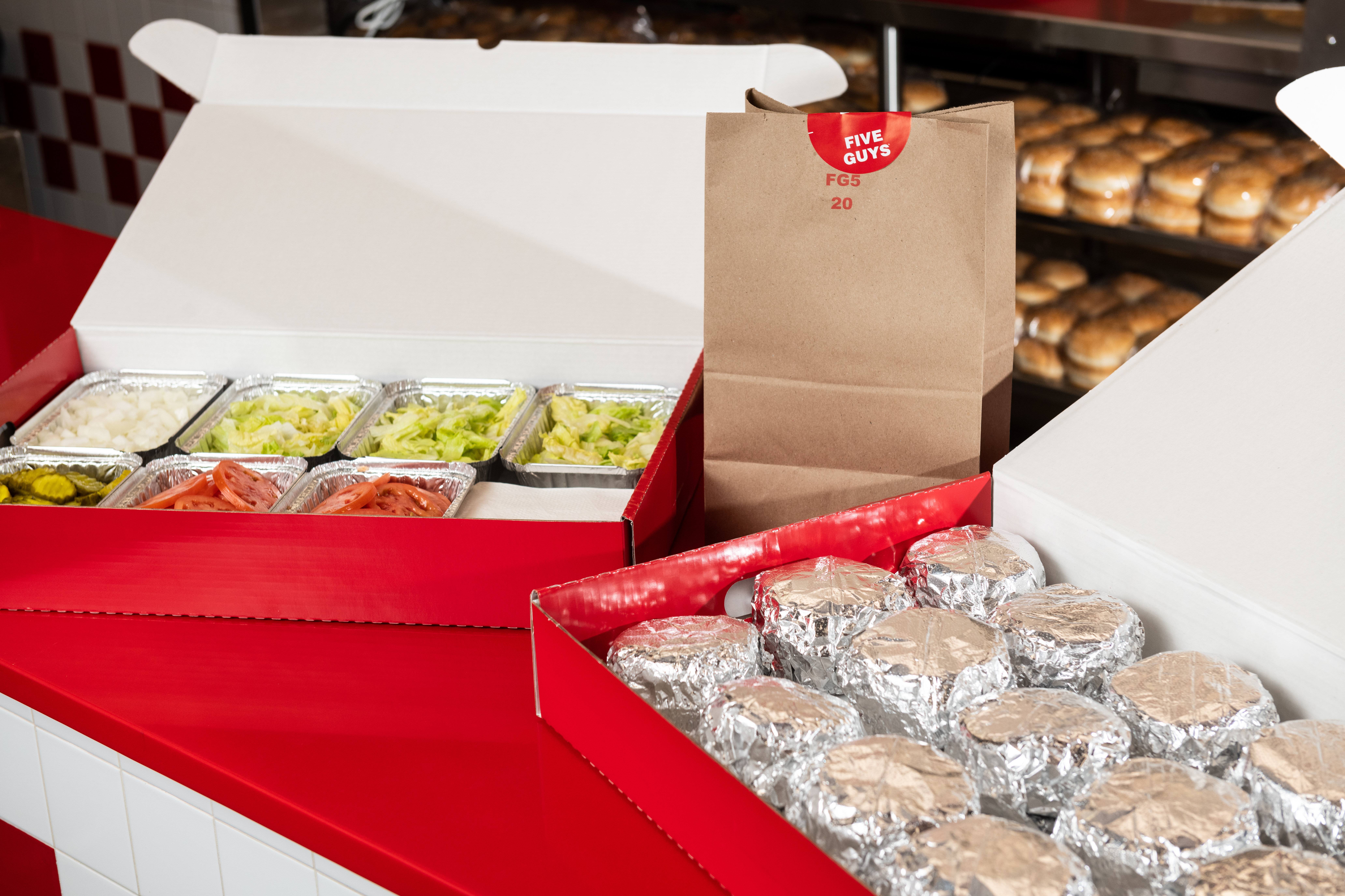 Five Guys Catering box